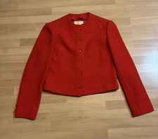 Small Vintage Pendleton Women  s Jacket Red 100 Wool Cropped Button Front Blazer