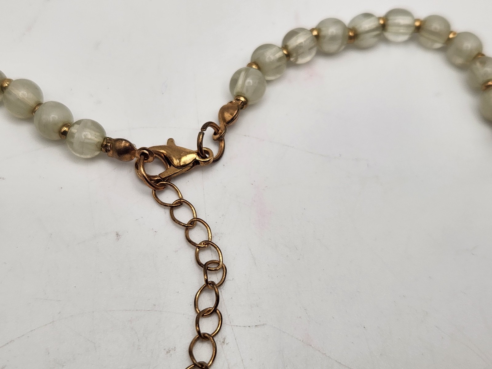 Signed C1946 Agate Stone Bead And Rhinestone Frin… - image 9