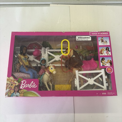 #ad Barbie Hugs #x27;N#x27; Horses Playset AA NRFB Chelsea 15 Accessories DMG PKG $74.88