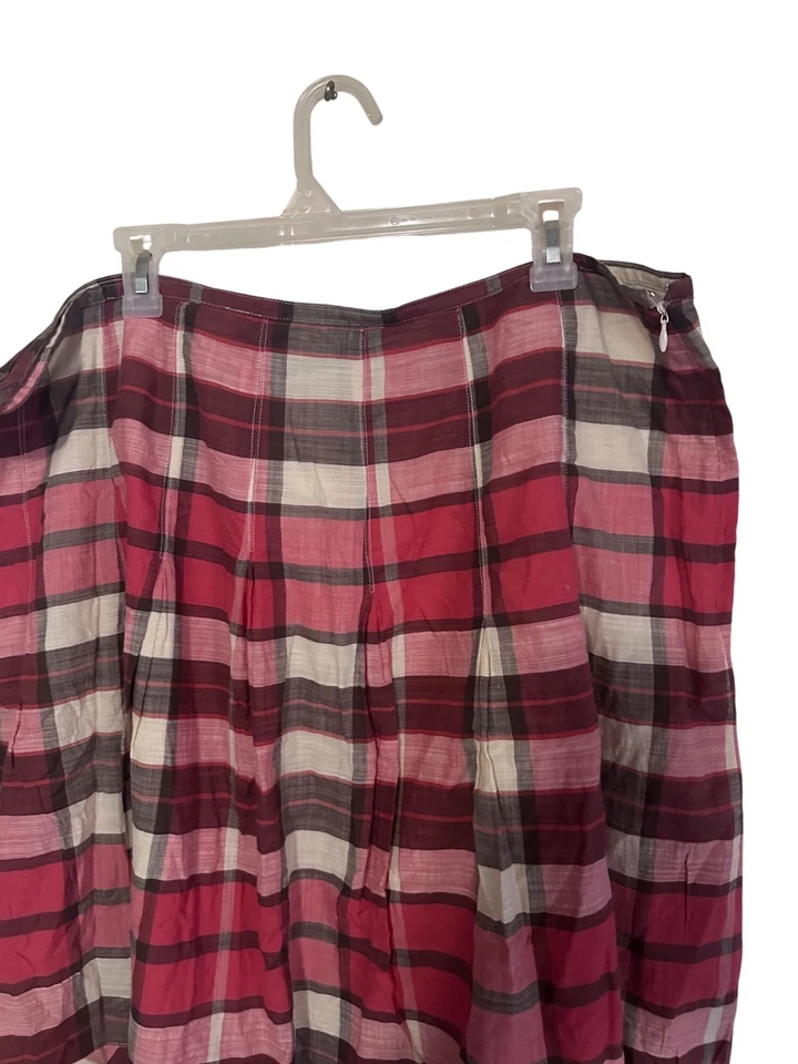 Talbots woman cotton red and cream plaid skirt size 20 W - Image 2 of 4