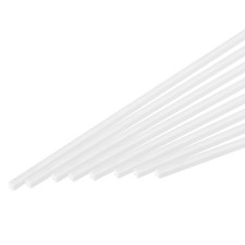 10Pcs ABS Plastic Rod Square Solid Bar 3/16" x 10" White Smooth Plastic Tube Rod