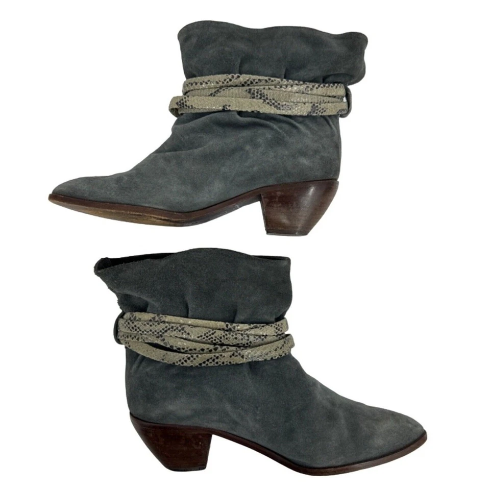 Botas Andrew Geller de Colección para Mujer 7.5 Cuero Gamuza Genuino Botín al Tobillo Serpiente Foto 2 de 4