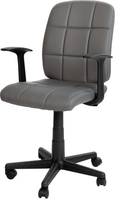 Gray Tufted Mid Back Swivel Task Chair with Arms - 360° Comfort