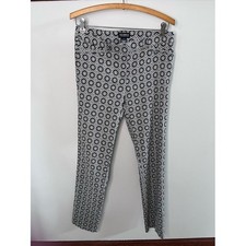 Soho Apparel Ltd Black White Geometric Medallion Print Slim Leg Pants Size 6