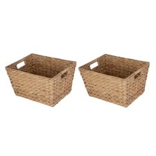 Better Homes Gardens Large Water Hyacinth Rectangle Storage Baskets 2 Pack