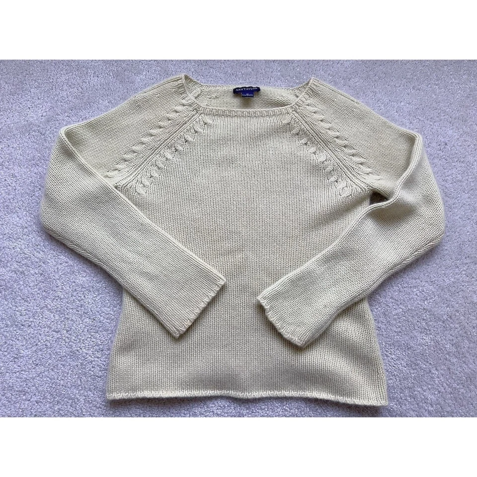 Suéter Ann Taylor 100% Cashmere Verde Macio ÚNICO Ponto Delicado Feminino MÉDIO - Imagem 4 de 4