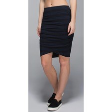 Lululemon Breezy Skirt REVERSIBLE Black Capilano Stripe Heathered Inkwell Size 6