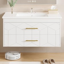 Floating Vanity with Sink 24/30/36'' Bathroom Cabinet w/2 Large Storage Drawers