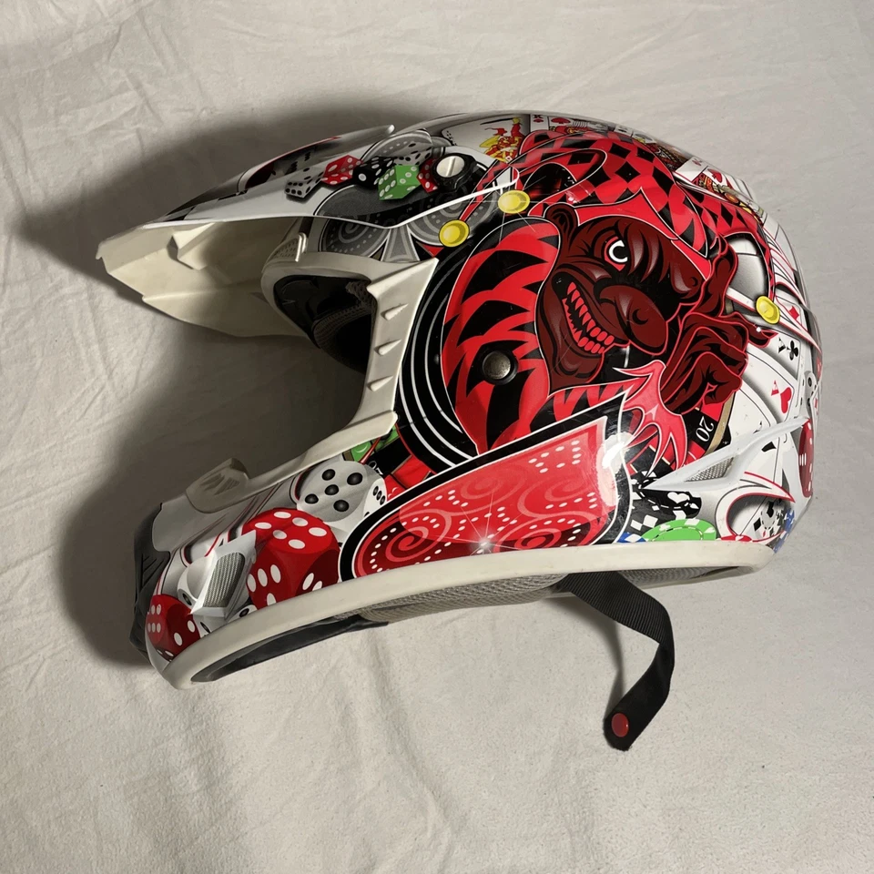 THH TX-12 GLOSS MULTI COLOUR JOKER OFFROAD MOTORCROSS HELMET L 59-60 - Image 2 of 4