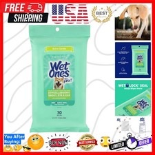 Soft  Moist Fragrance-Free Pet Wipes - Ideal for Sensitive Skin Dogs - 30 Count