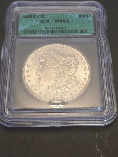 1881-CC Morgan Silver Dollar ICC MS65