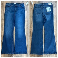 NWT Jessica Simpson Women  s Flair Jeans, High Rise, Medium-Dark Wash, Size 12