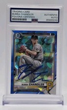 Bubba Chandler Signed 2021 1st Bowman Chrome Sapphire Draft # BDC-41 Pirates PSA