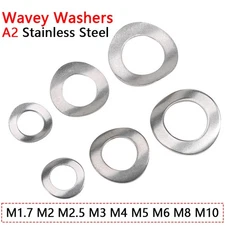 Wavey Washers Crinkle Wave Metric M1.7 M2 M2.5 M3 M4 M5 - M10 A2 Stainless Steel