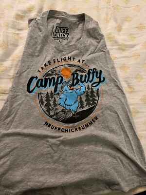 Biff Chick Supplements Camp Buffy Crop Tank Large NEW Sold Out Fitness Powerlift