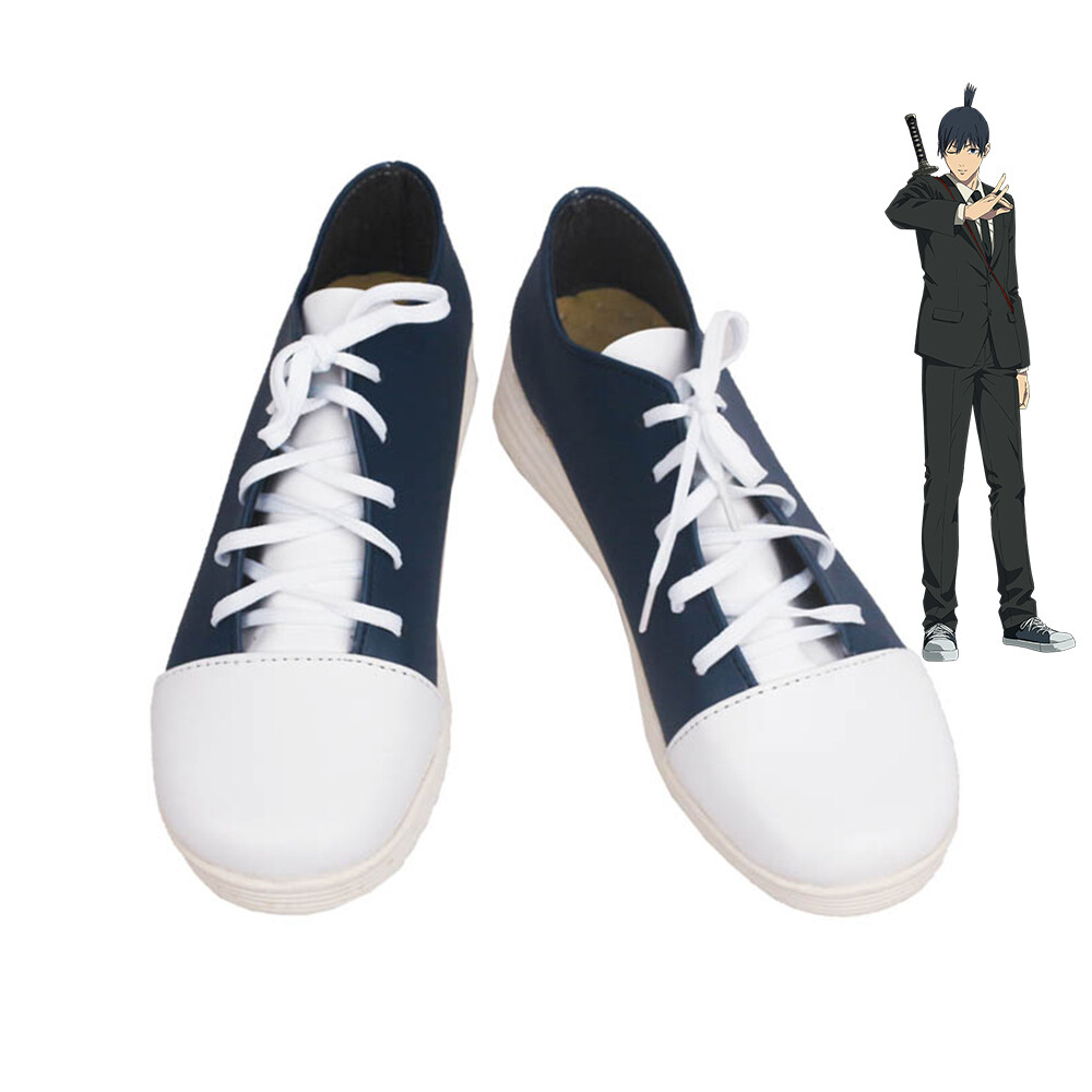 Chainsaw Man Hayakawa Aki Shoes Cosplay Men Blue Boots | eBay
