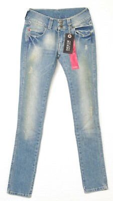 I CODE by IKKS jeans femme skinny fit bleu denim dirty bleach taille haute