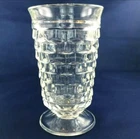VTG Indiana Glass SET of 2 Whitehall Clear Cube Footed Tumbler Tea Glass 12 oz