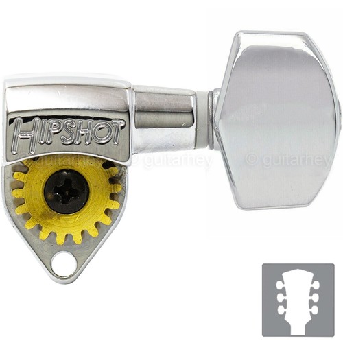 All-in-one New Hipshot L3 R3 Classic Enclosed Mini Tuners Knurled Buttons 3x3, Satin