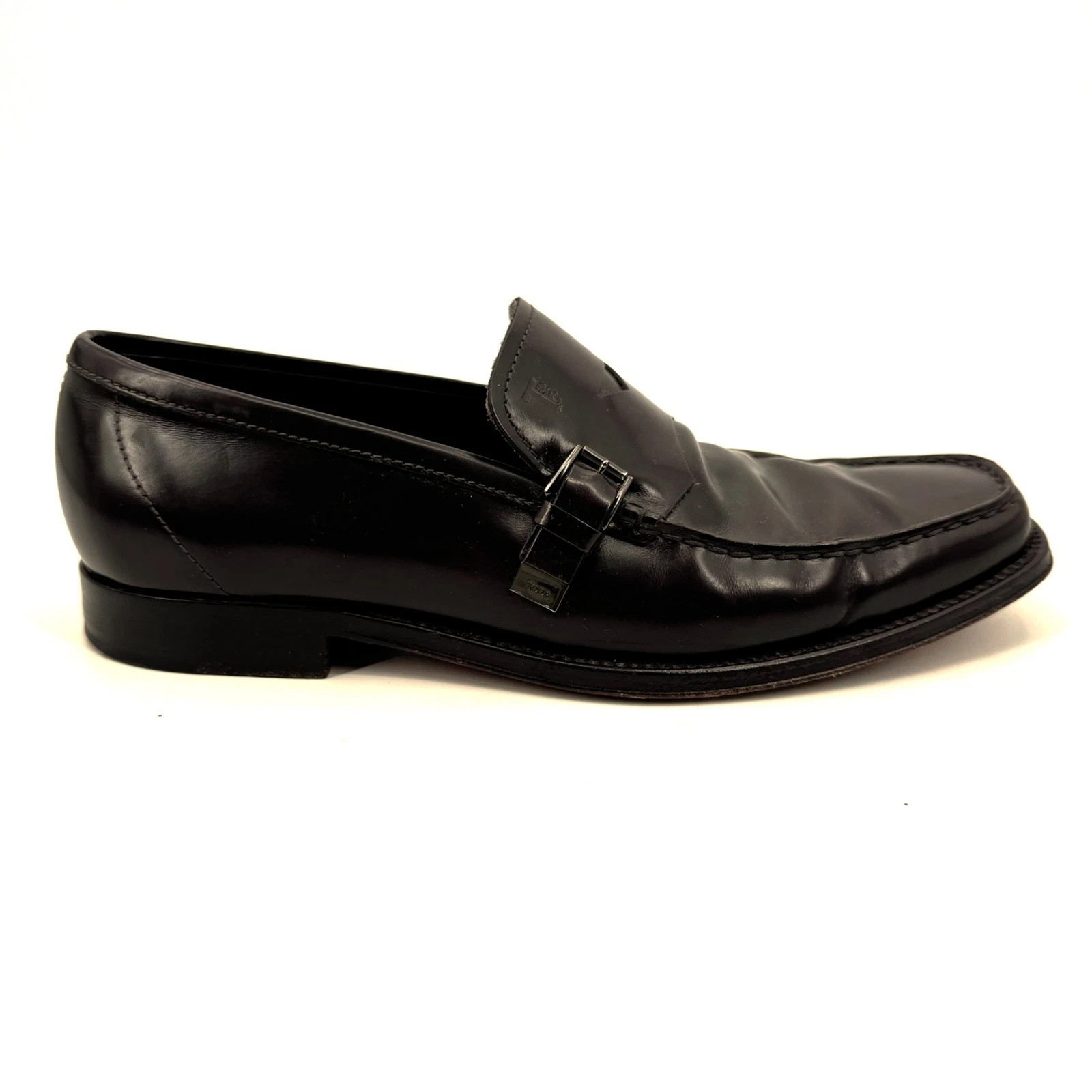TOD’S Mocassini slip on TOD'S in pelle marrone scuro con fibbia taglia 7