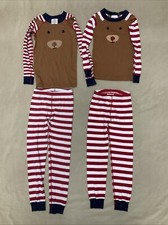 Hanna Andersson 110 120 Pajama Set Lot Red Reindeer Christmas Siblings