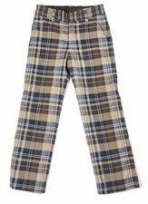 Janie And Jack Tan Brown Navy Plaid Pants 12-18 M NWT Retail 59 Price 34