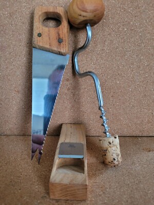 Vtg Hand Saw, Drill & Plane Bar Vine/Beer Opener Cheese/Lemon Slicer Japan.OBO 