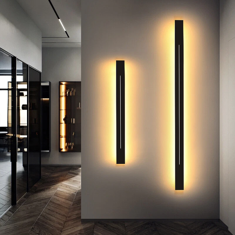Modern Linear LED Wall Sconce Light Indoor Outdoor Bedroom Wall Lamp Fixture