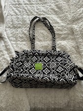 Vera Bradley Stroll Around Baby Diaper Bag Black  White Concerto