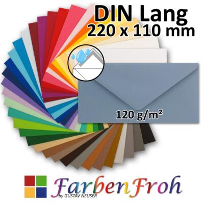 GUSTAV NEUSER FarbenFroh Briefumschläge DIN Lang Nassklebung 120 g/m²