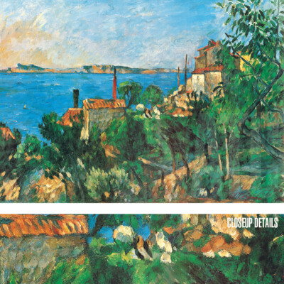 44W''x32H'' LA MER A L ESTAQUE by PAUL CEZANNE -VILLAGE SEASCAPE CHOICES of CANVAS