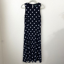 Lauren Ralph Lauren Dress Womens Size 6 Polkadot Sleevess Midi Black P3