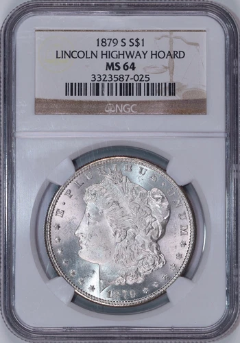 1879-S Morgan Silver Dollar | NGC MS64 | Lincoln Highway Hoard | Rainbow Toned