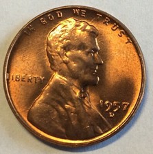 1957 D  Lincoln Wheat Cent - Bu
