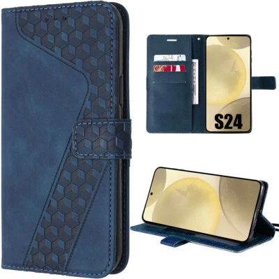 Coque Rabat Portefeuille pour Samsung Galaxy S24 Ultra S23 FE Cuir Synthétique