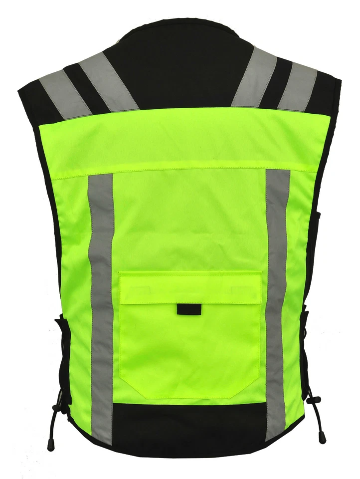 Motorbike Hi Vis Vest Safety Jacket Hi viz Visibility Waistcoat Reflective Bib - Image 2 of 4
