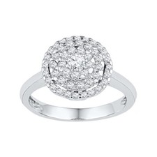 1/2Ct April Birthstone Diamond Fashion Ring In Sterling Silver