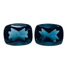 Natural London Blue Topaz Pair 9x7mm Cushion Cut AAA Loose Gemstones 5 Cts 2 Pcs