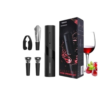 TEBIKIN Electric Wine Opener Set  Automatic Wine Bottle Openers Cordless Battery