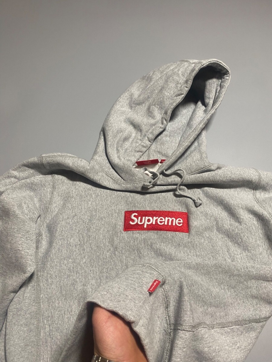 Supreme box Logo Hoodie Grey Sweatshirt M Medium FW16