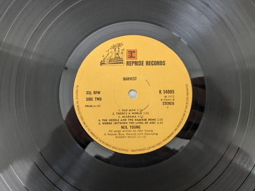 Neil Young Harvest 1972 LP Vinyl Record Reprise Records K 54005 Free Postage - Picture 10 of 11