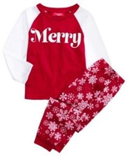 Matching Family Pajamas Kids Merry Pajama Set Size 6-7
