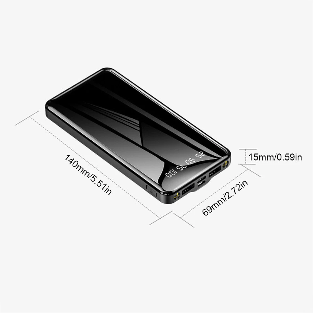 20000mAh Dual USB Power Bank with LED Display for Heating Vest & Socks