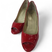 Peter Kaiser Women's Red Patent Leather Heels Shoes Open Toe UK 4.5 - Preloved