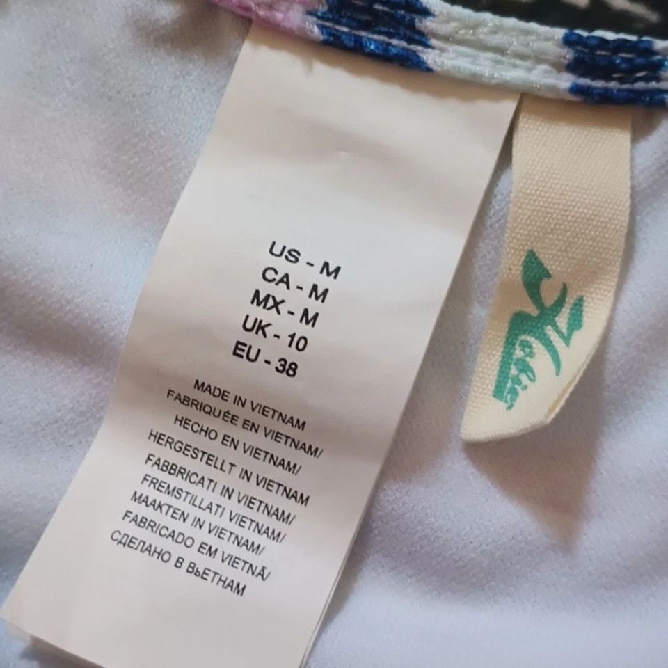 Hobie Blue Yellow Purple Striped Crop Bikini Top M - Image 2 of 4