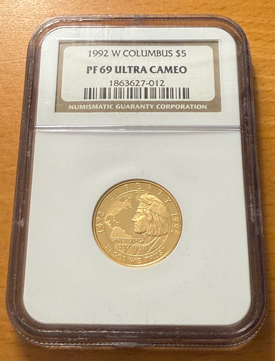 US 1992 W Gold $5 5 Dollars NGC PF69UC Columbus | eBay