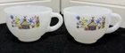 Vintage Federal Glass Company Milk Glass Cups Rare Chalet Pattern 1950s Set of 2