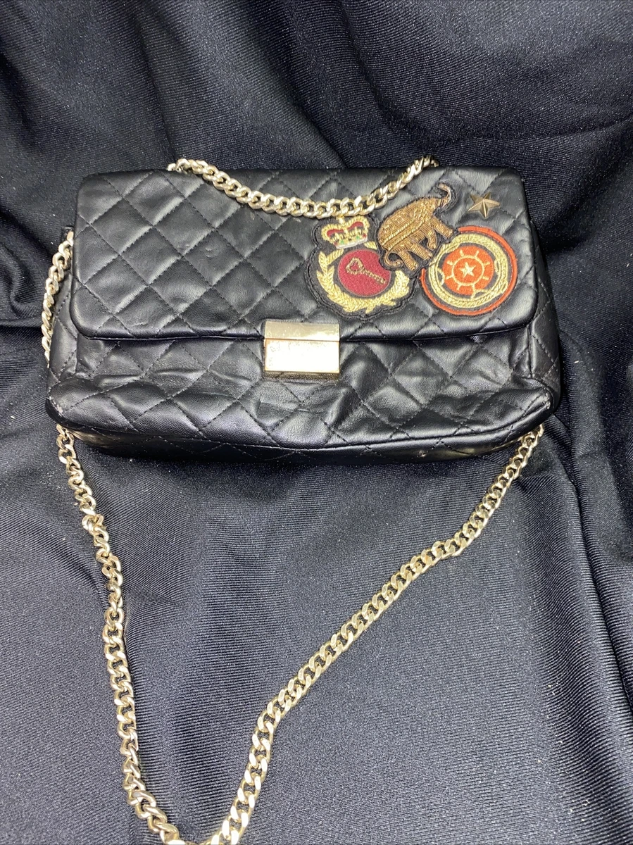zara black quilted crossbody bag w appliques
