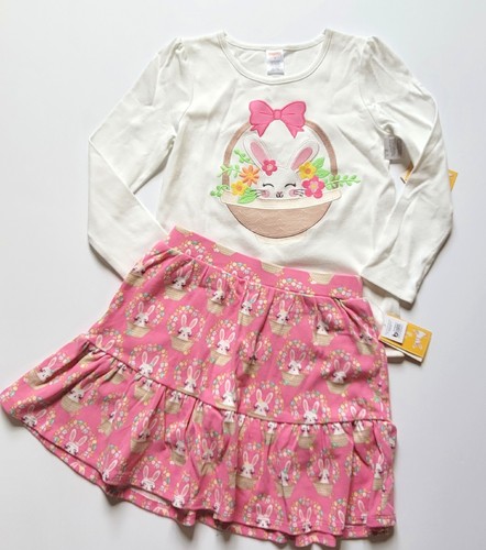 Gymboree Girls 8 Easter Celebrations Bunny Basket Shirt Skort Set NWT - Picture 2 of 3