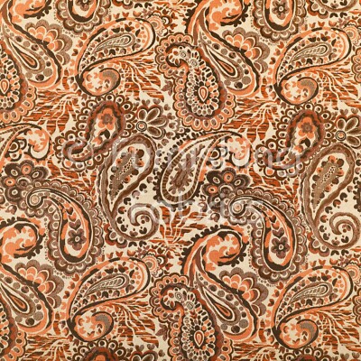 Allover Paisley Muster Orange Braun Farbe Chenille Polster Vorhang Stoffe